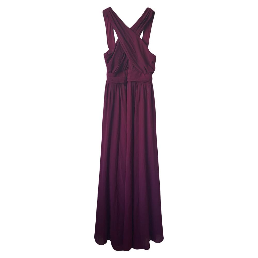 NWT Lulus Burgundy Chiffon Halter Maxi Dress Sz L